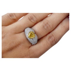 Bague en diamant jaune clair fantaisie de 2,01 carats de pureté VS1, certifié GIA 