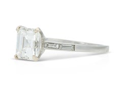 2.01 Carat GIA Certified Square Emerald Cut Diamond Engagement Ring