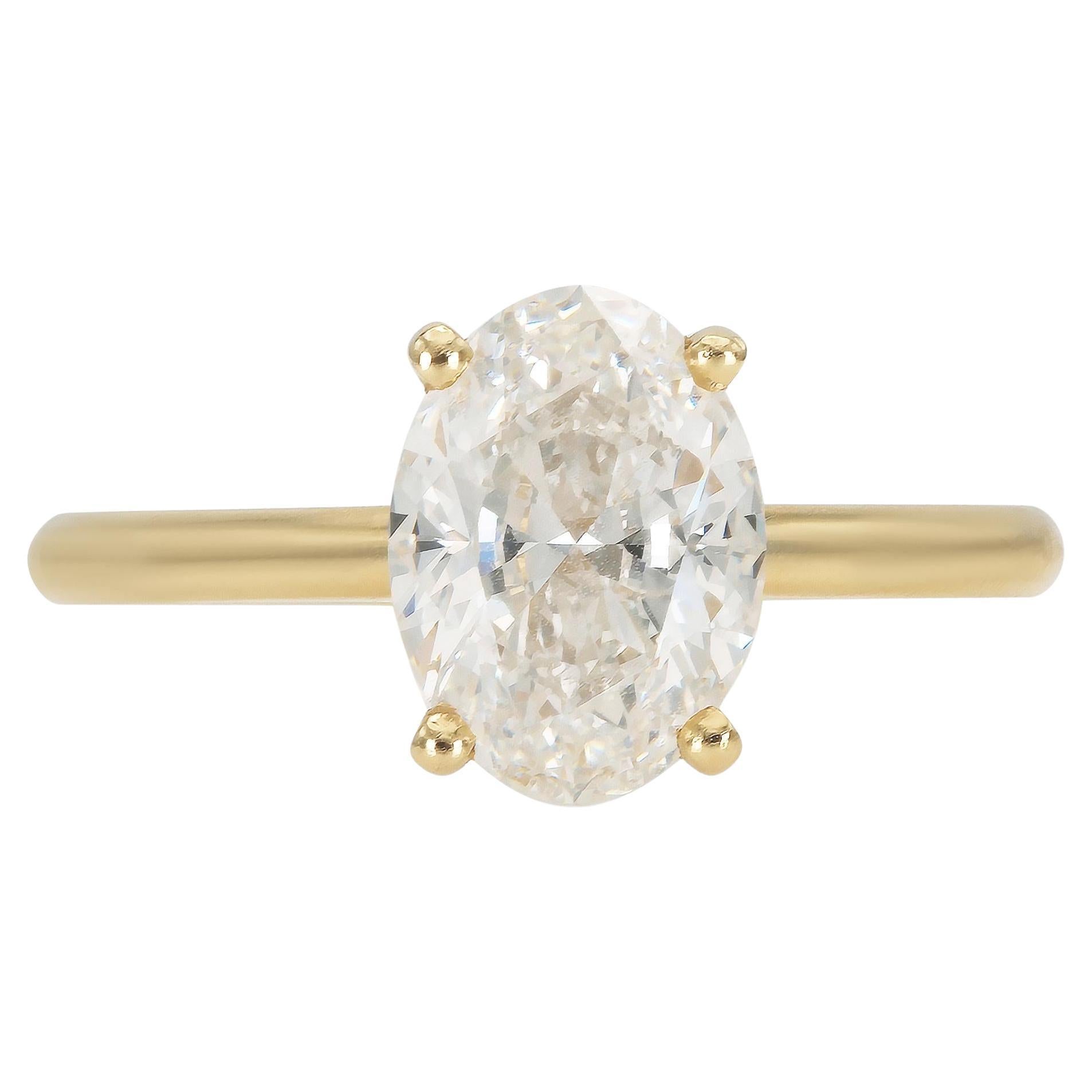 2.01 Carat Oval Cut Diamond Engagement Ring