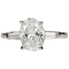 2.01 Carat Oval Cut Diamond in Platinum Ring