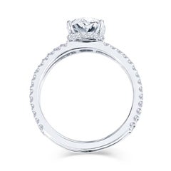 2.01 Carat Oval Diamond Double Band Engagement Ring in 18KT White Gold