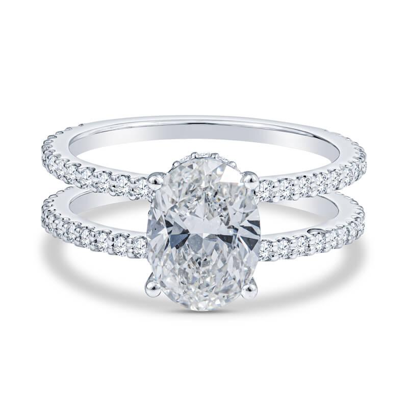 double band oval engagement ring
