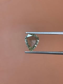 2.01 Carat Pear Brilliant Gia Certified Fancy Grayish Greenish Yellow I1 Clarity