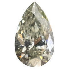 La poire brillante de 2,01 carats certifiée Gia, jaune gris clair et vert-de-gris fantaisie I1 