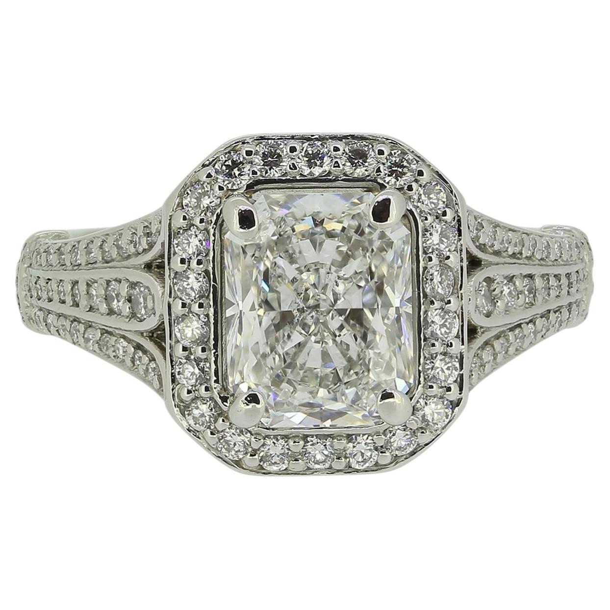 2.01 Carat Radiant Cut Diamond Engagement Ring