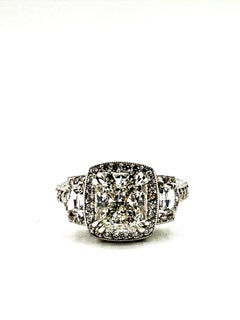 2.01 Carat Radiant Cut F/VS1 Diamond Platinum Ring