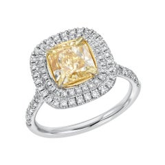 2.01 Carat Radiant Yellow Diamond Ring