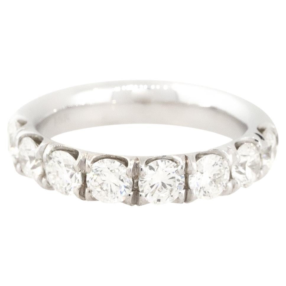 2.01 Carat Round Brilliant 8 Diamond Wedding Band 14 Karat In Stock For Sale