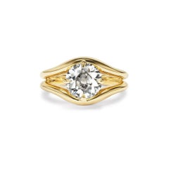 2.01 Carat Round Brilliant Statement Brilliant White 14K Gold Modern Nobility