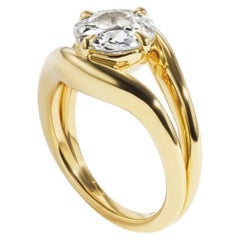 2.01 Carat Round Brilliant Statement Brilliant White 14K Gold Modern Nobility