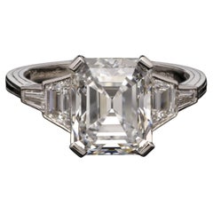 2.01 Carat Emerald Brilliant Statement Brilliant Gold Quiet Power Diamond Ring
