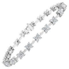 Pulsera de tenis con diamantes de corte redondo de 2,01 quilates en oro blanco de 14 quilates