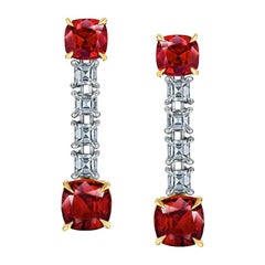 2.01 Carat Ruby and Diamond Drop Earrings