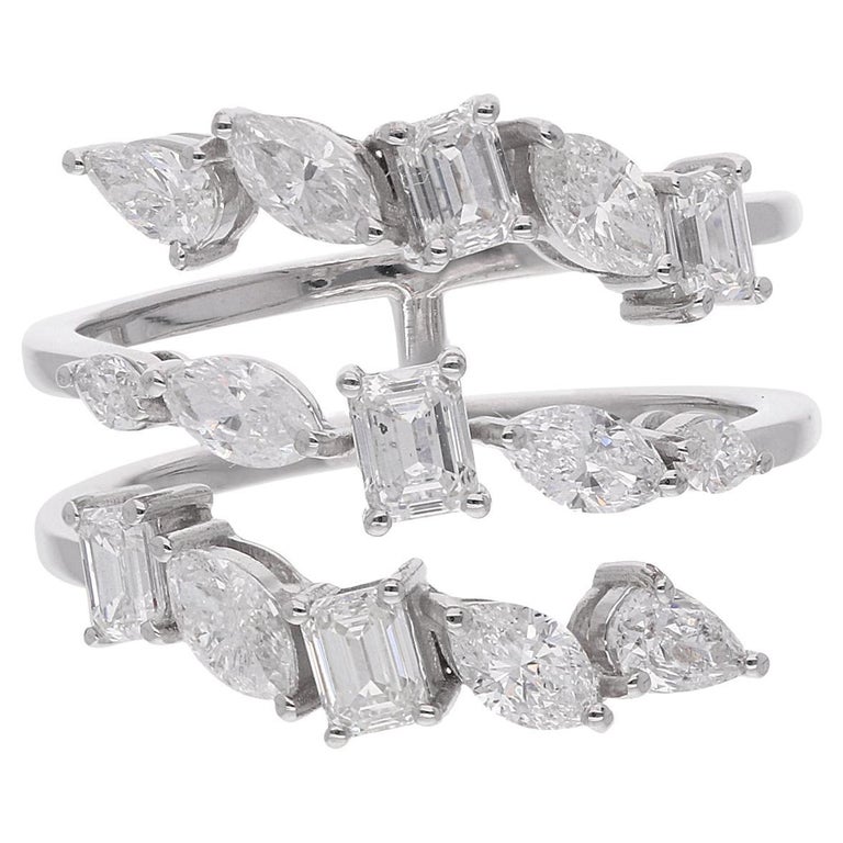 Customizable Carat SI Clarity HI Color Diamond Spring Ring 18