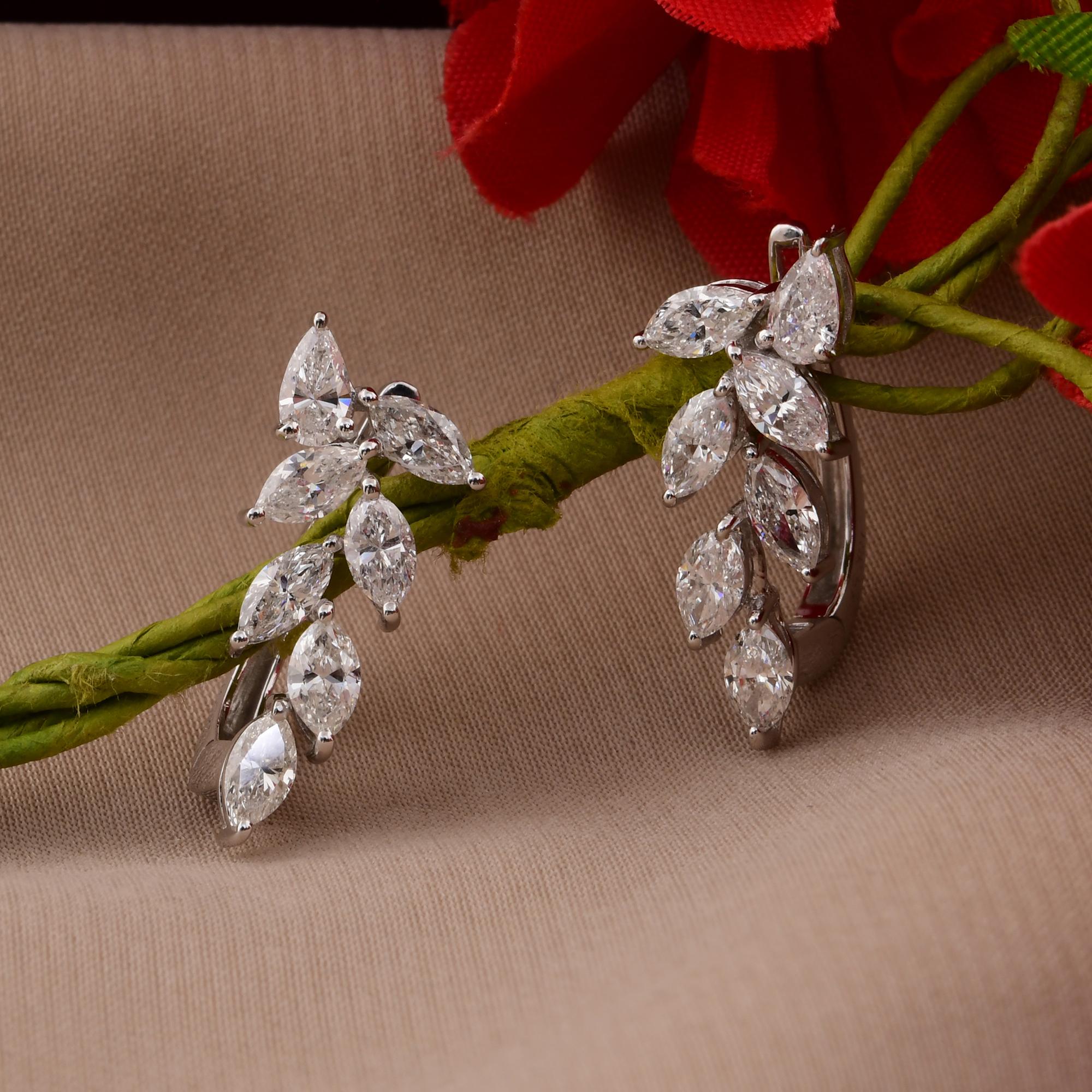 2,01 Karat SI/H Birnen-Diamant-Ohrringe aus 18 Karat Weißgold mit Marquise- Brillantschliff (Moderne) im Angebot