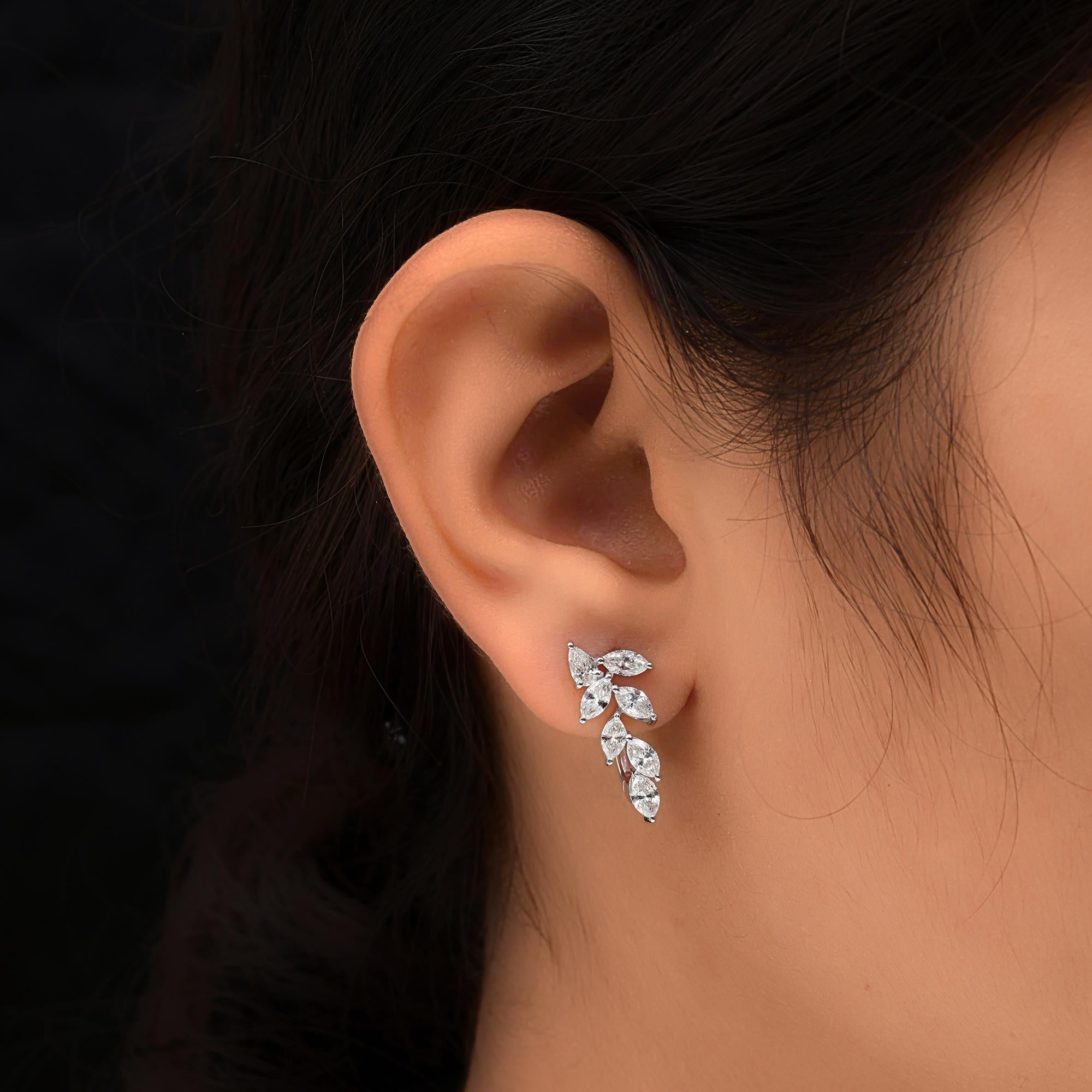 2,01 Karat SI/H Birnen-Diamant-Ohrringe aus 18 Karat Weißgold mit Marquise- Brillantschliff im Zustand „Neu“ im Angebot in Diera, Dubai