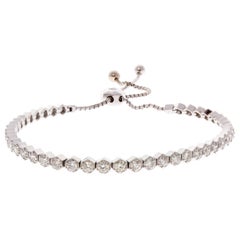 2.01 Carat Total Diamond Adjustable Bracelet in 18 Karat White Gold