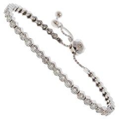 2.01 Carat Total Diamond Adjustable Bracelet in 18 Karat White Gold