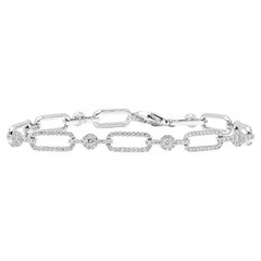 Roman Malakov 2.01 Carat Total Round Brilliant Cut Diamond Link Fashion Bracelet
