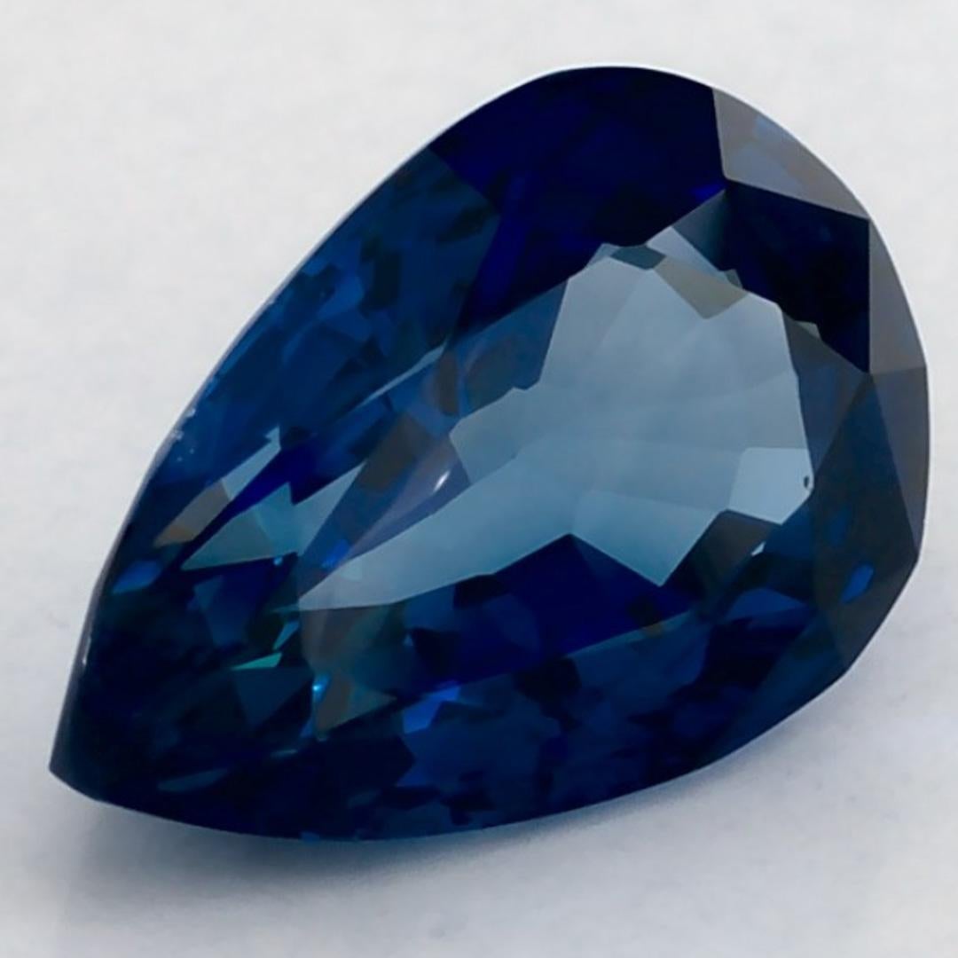 Taglio a goccia 2.01 carati di zaffiro blu a forma di pera sciolto in vendita