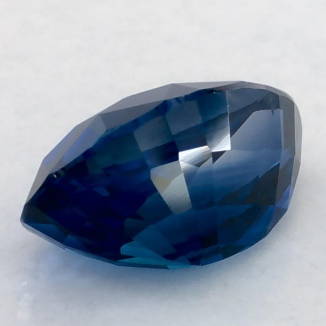 2.01 carati di zaffiro blu a forma di pera sciolto in vendita 3