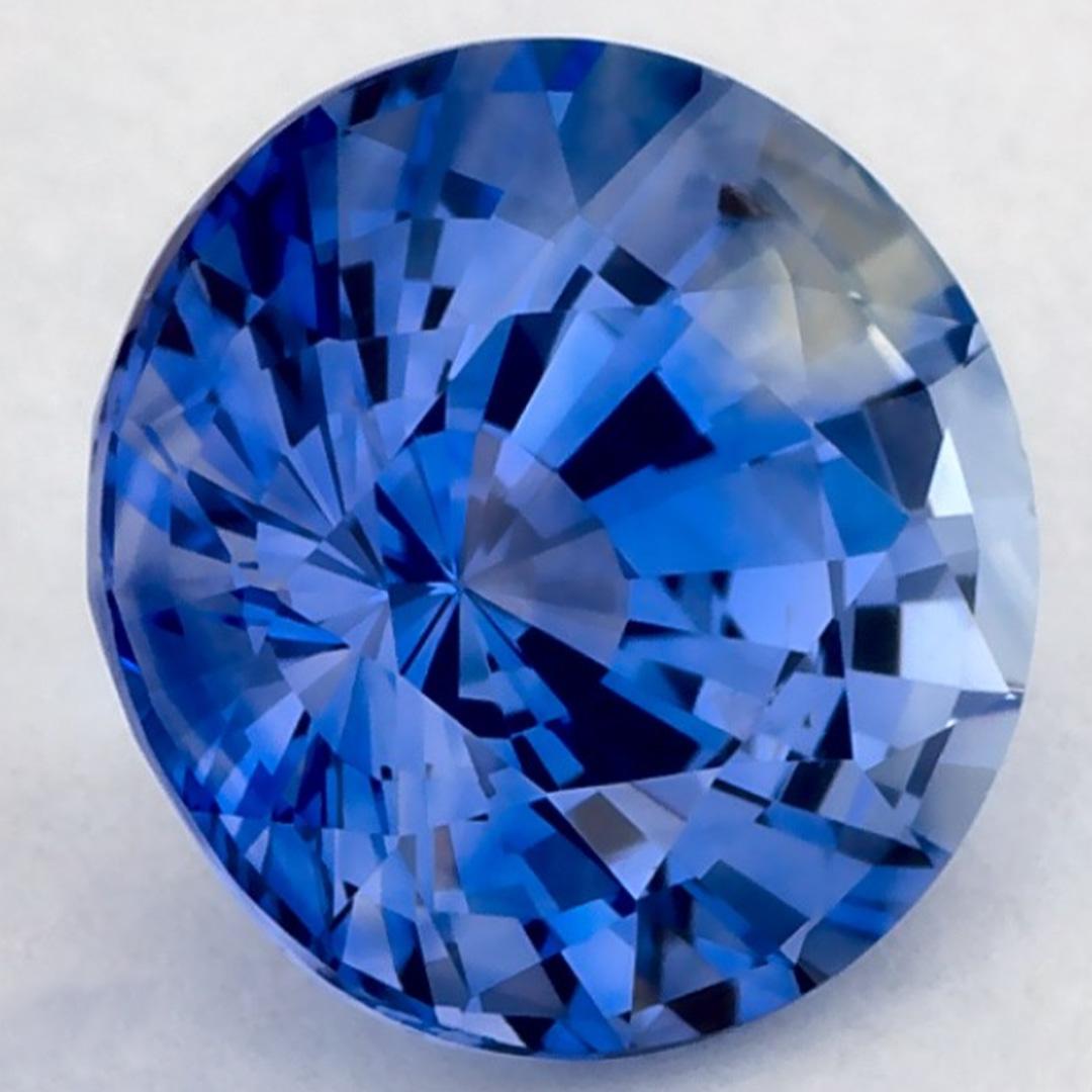 2.01 Ct Blauer Saphir Rund Zertifiziert Loser Edelstein (Rundschliff) im Angebot