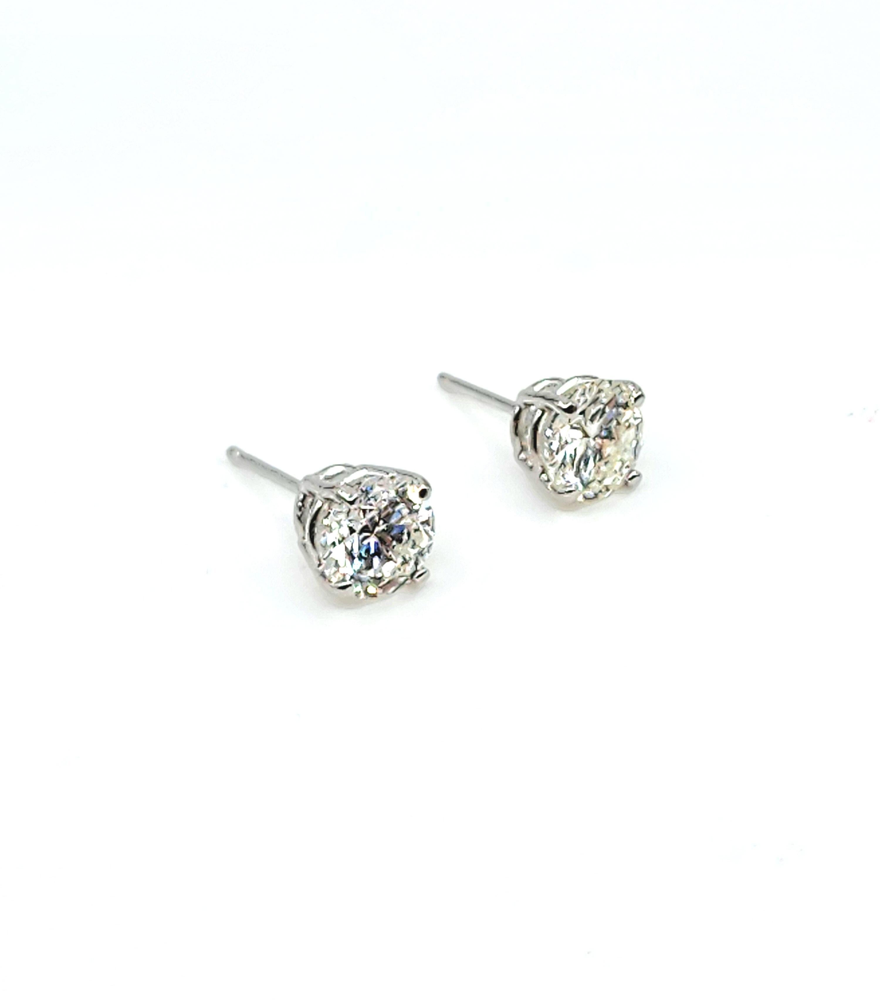 Modern 2.01 ct Diamond Stud Earrings For Sale