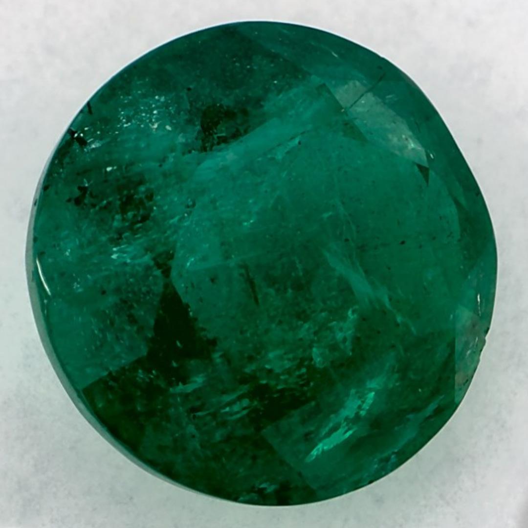 Round Cut 2.01 Ct Emerald Round Loose Gemstone For Sale