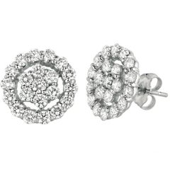 2,01 Karat natürliche Diamant-Ohrringe G SI 14K Weißgold