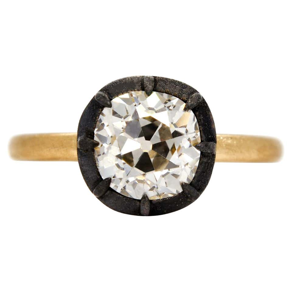 Collet Spring Ring Collet Engagement Ring - 212 For Sale on 1stDibs