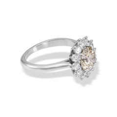 2.01 ct Round Fancy Yellowish Brown Natural Diamond in 18k White Gold Ring