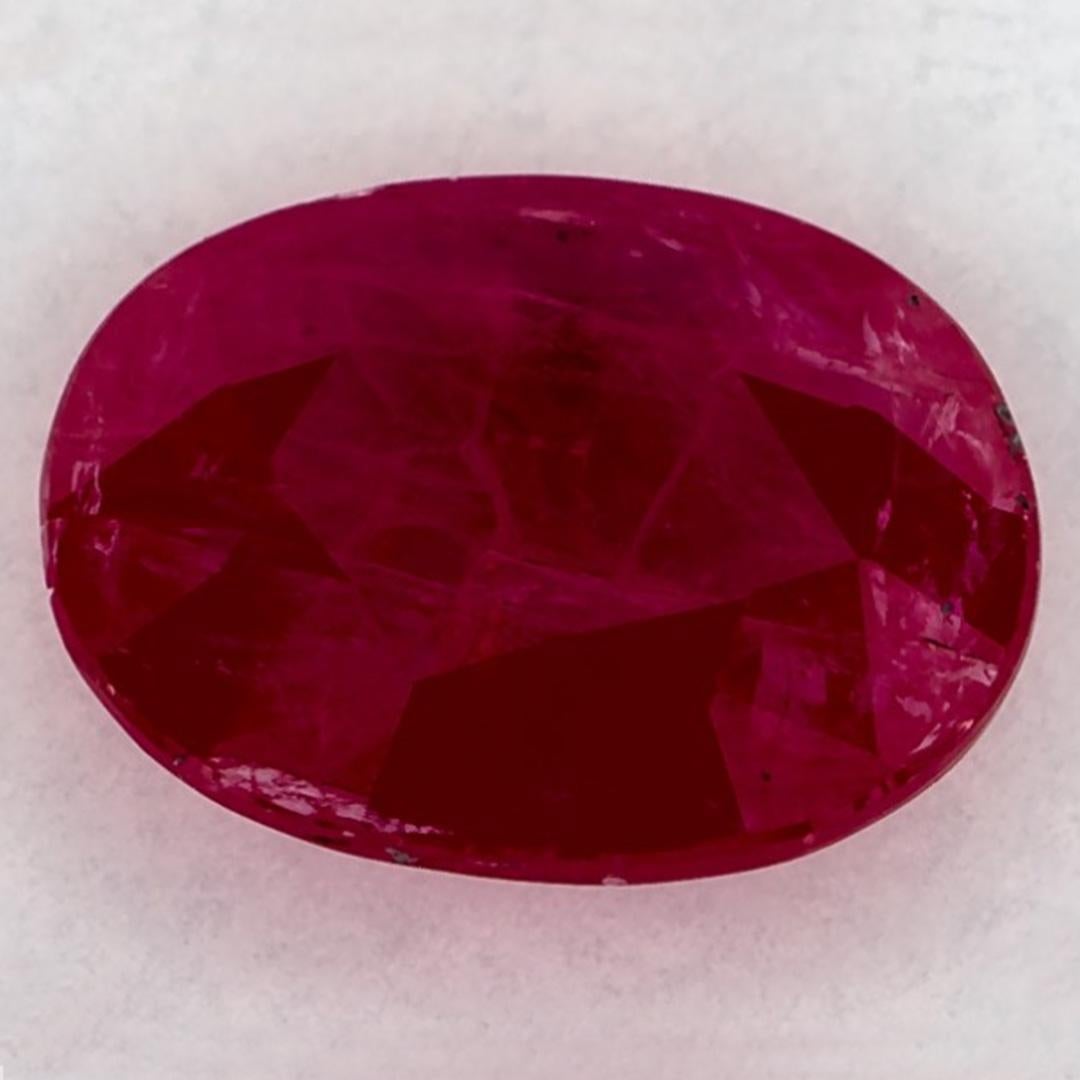 2.01 Ct Ruby Oval Loose Gemstone In New Condition For Sale In Fort Lee, NJ