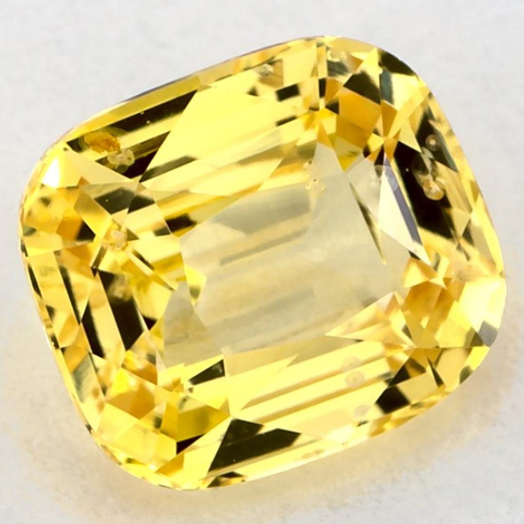 2.01 Karat Gelber Saphir Cushion Lose Edelstein (Kissenschliff) im Angebot