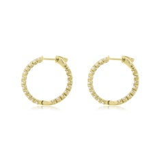 2.01 CTW White Diamond Inside-Out Hoop Earrings in 14K Yellow Gold