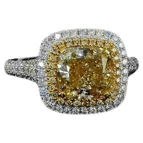 2.01 Fancy Brownish Yellow Diamond Ring SI2 Clarity GIA Certified For Sale