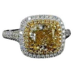 2,01 Fancy bräunlich gelben Diamant-Ring SI2 Klarheit GIA zertifiziert