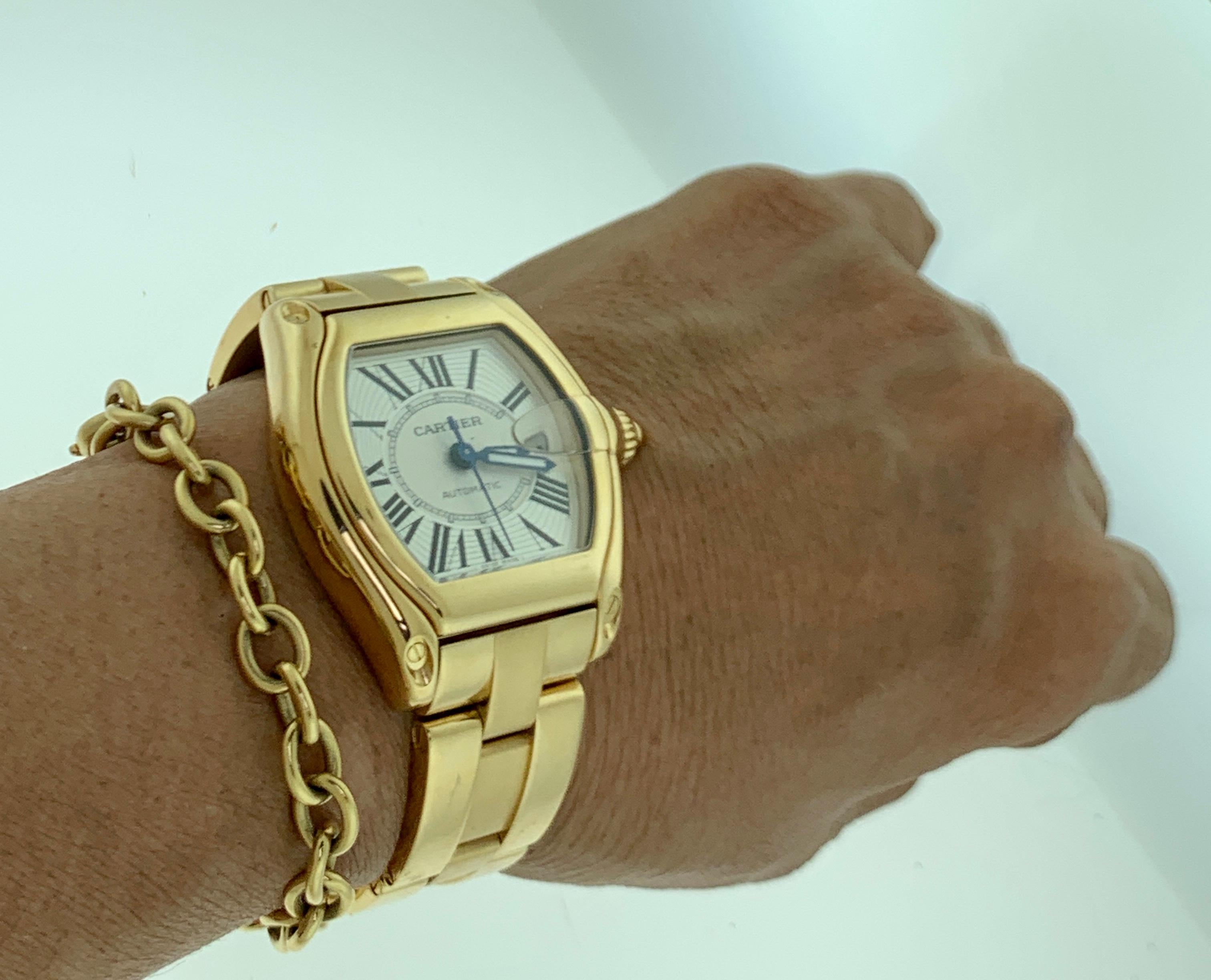 Cartier Roadster 201 Gm 18 Karat Solid Yellow Gold Large Model Automatic Watch 1