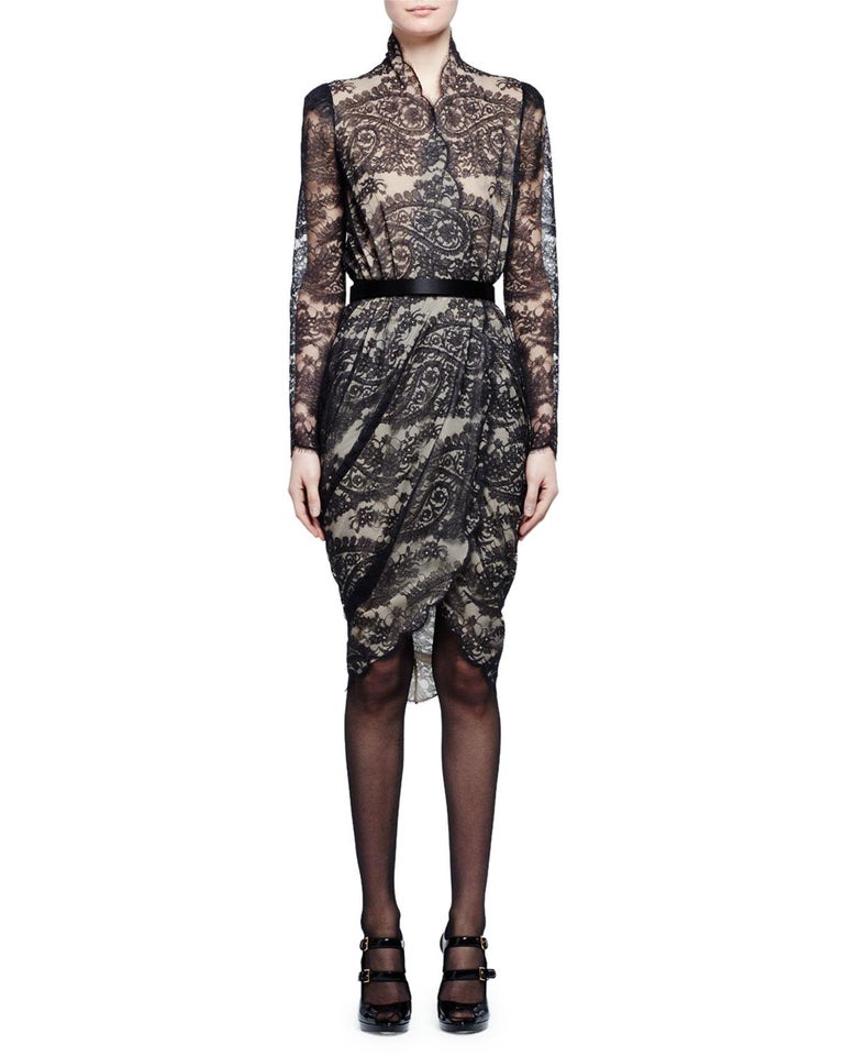 2010 Alexander McQueen Black Lace Dress For Sale at 1stDibs