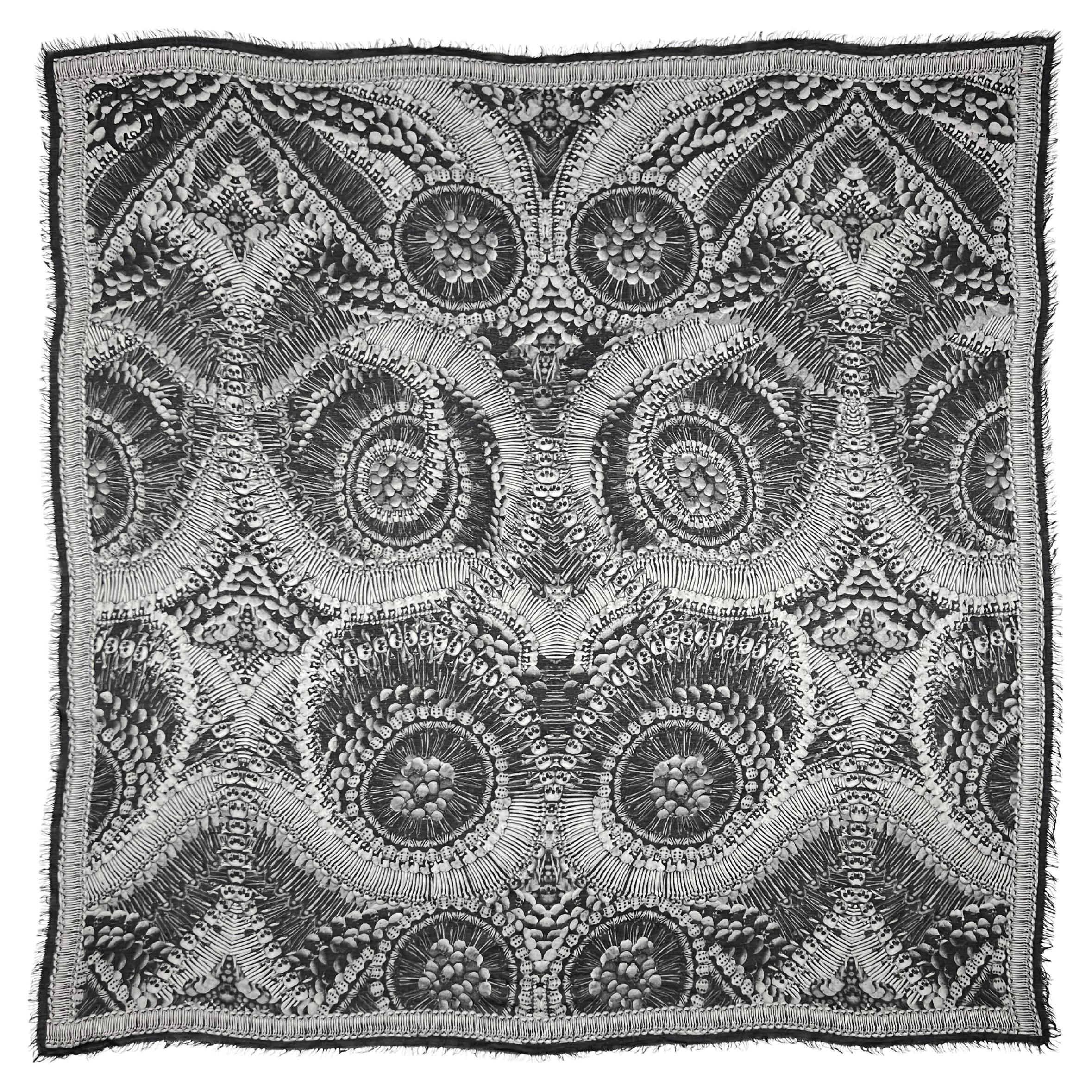 2010 Alexander McQueen – Catacombs Skull Printed Scarf / Stole