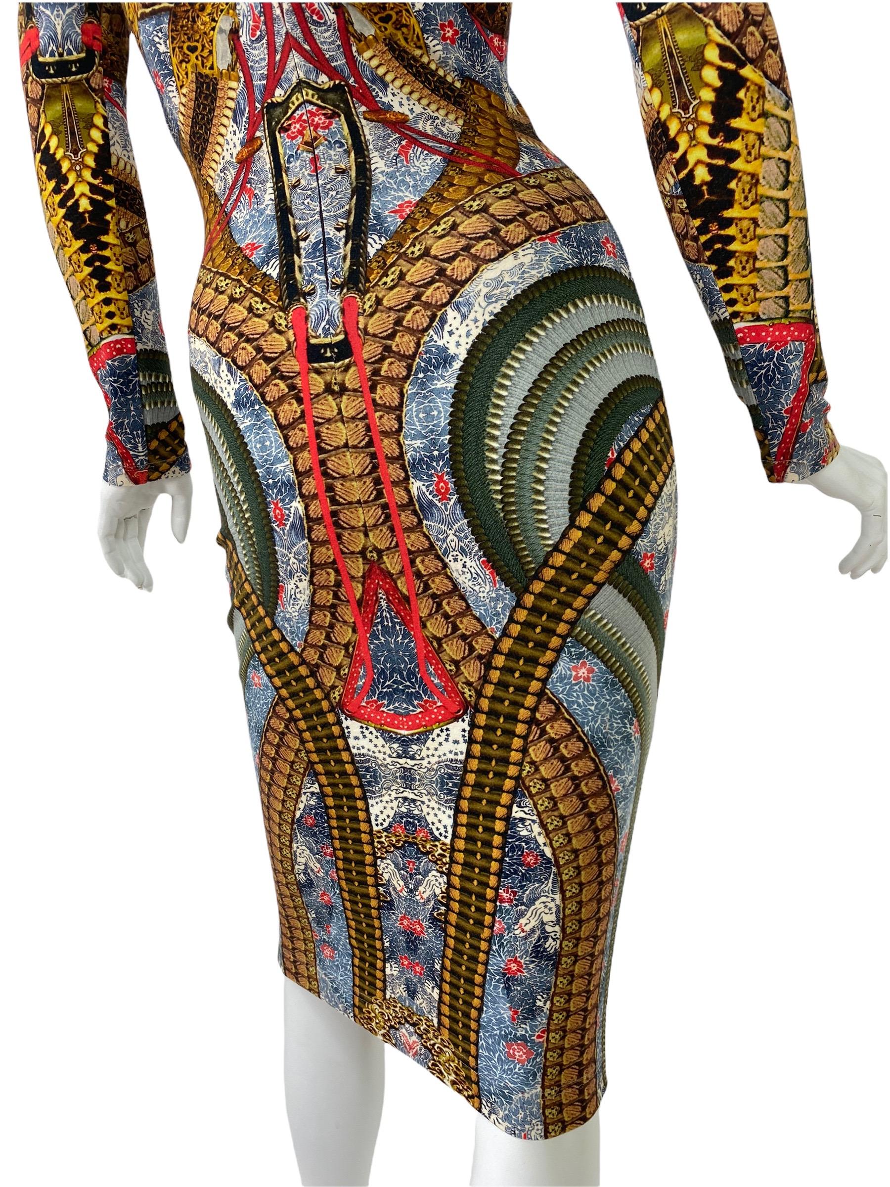 2010 Alexander McQueen Samurai Print Dress In New Condition For Sale In Montgomery, TX