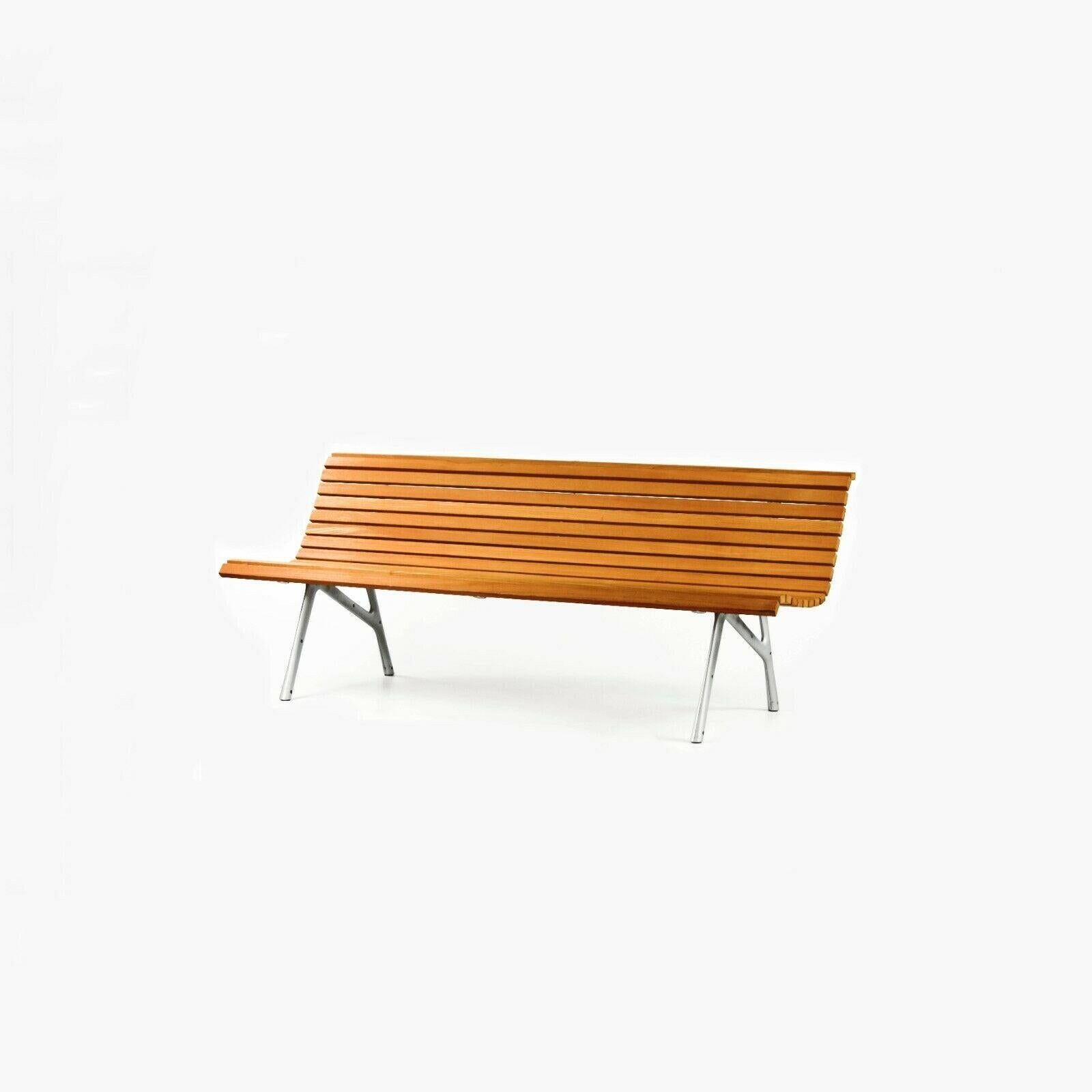Modern 2010 Alias Teak Outdoor Three Seat Bench Settee in Cast Aluminum by Alberto Meda For Sale