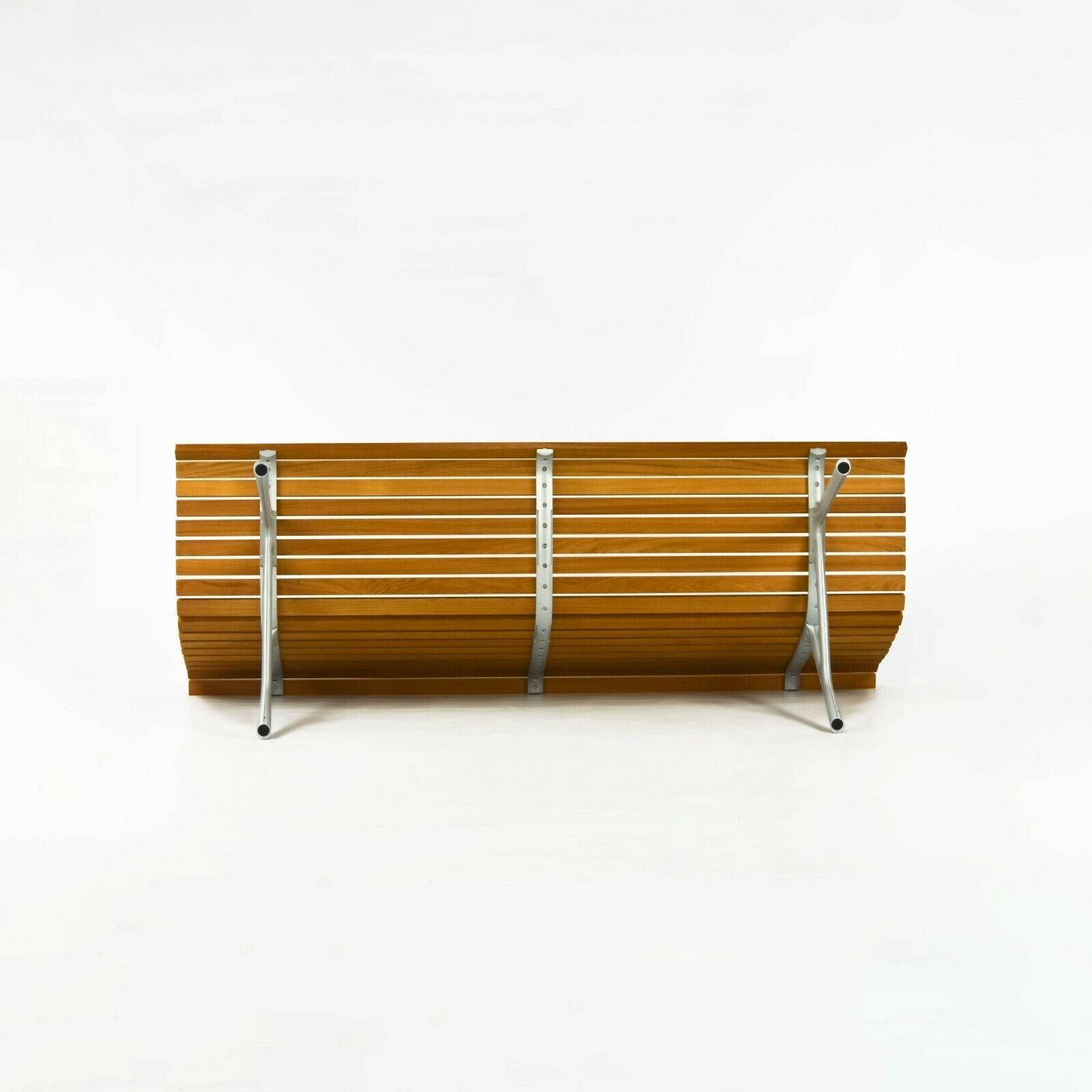 2010 Alias Teak Outdoor Three Seat Bench Settee in Cast Aluminum by Alberto Meda For Sale 1