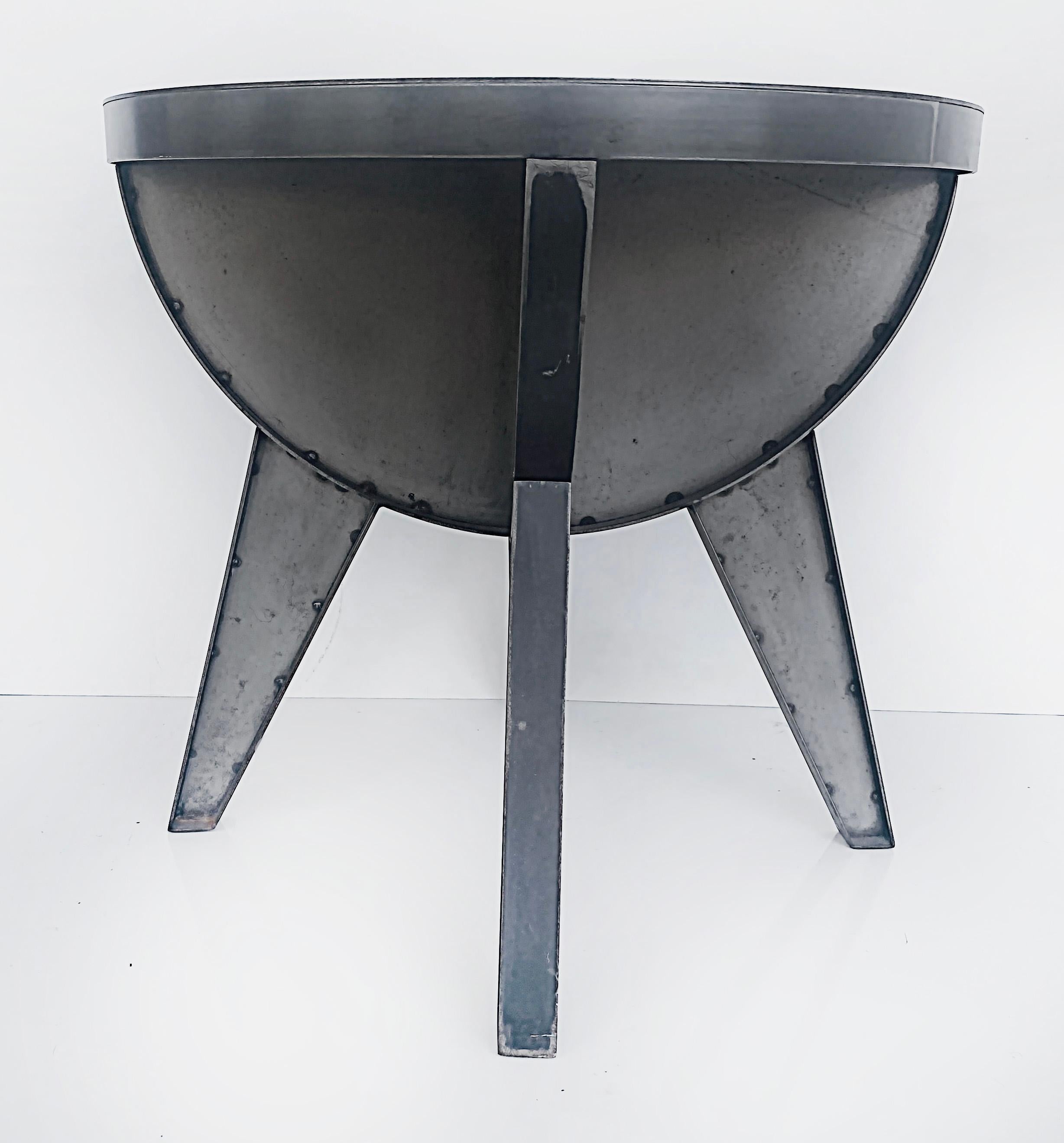 2010 Atomic Age Sputnik Studio Industrial Steel Side Tables, Pair In Good Condition For Sale In Miami, FL