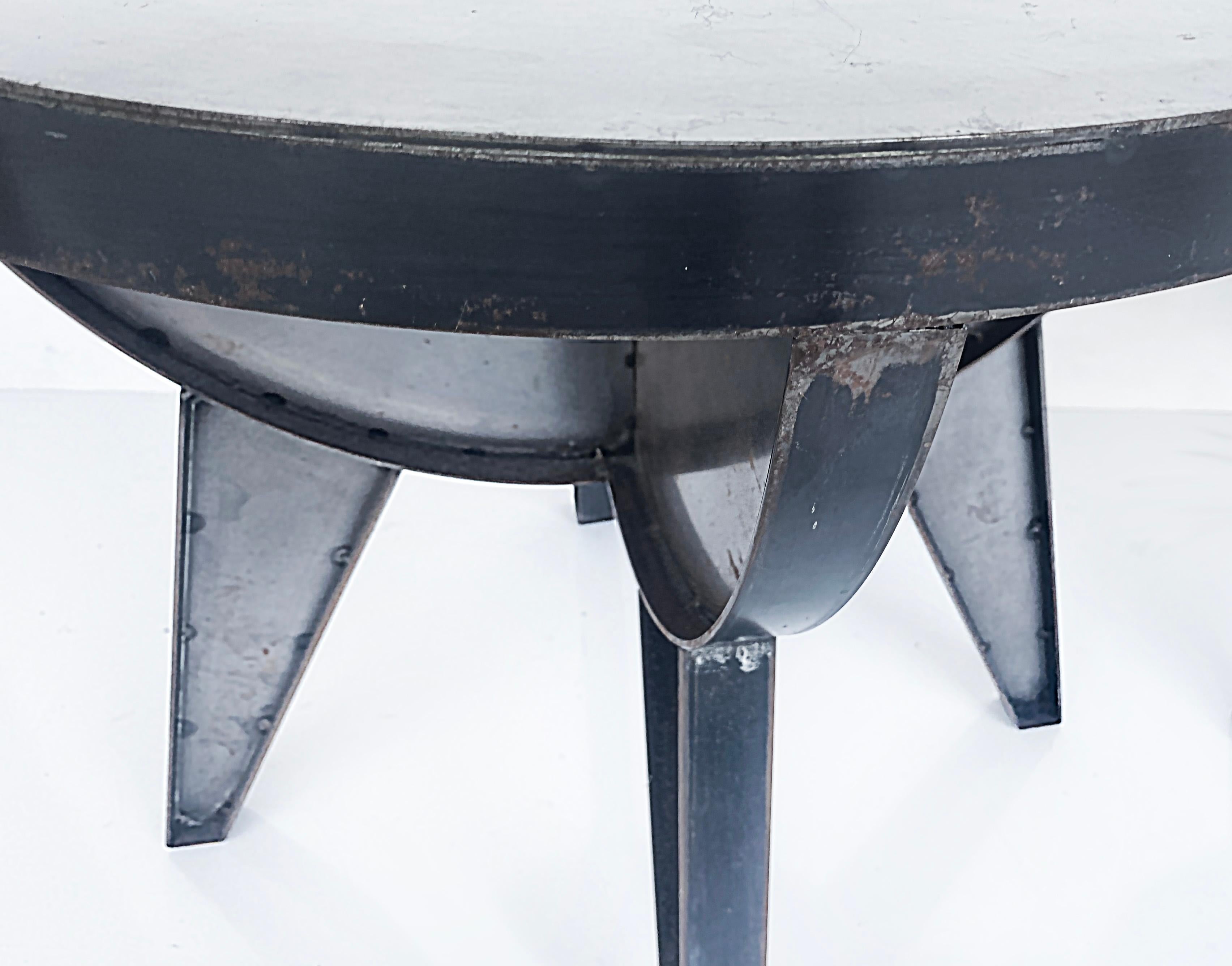 2010 Atomic Age Sputnik Studio Industrial Steel Side Tables, Pair For Sale 2