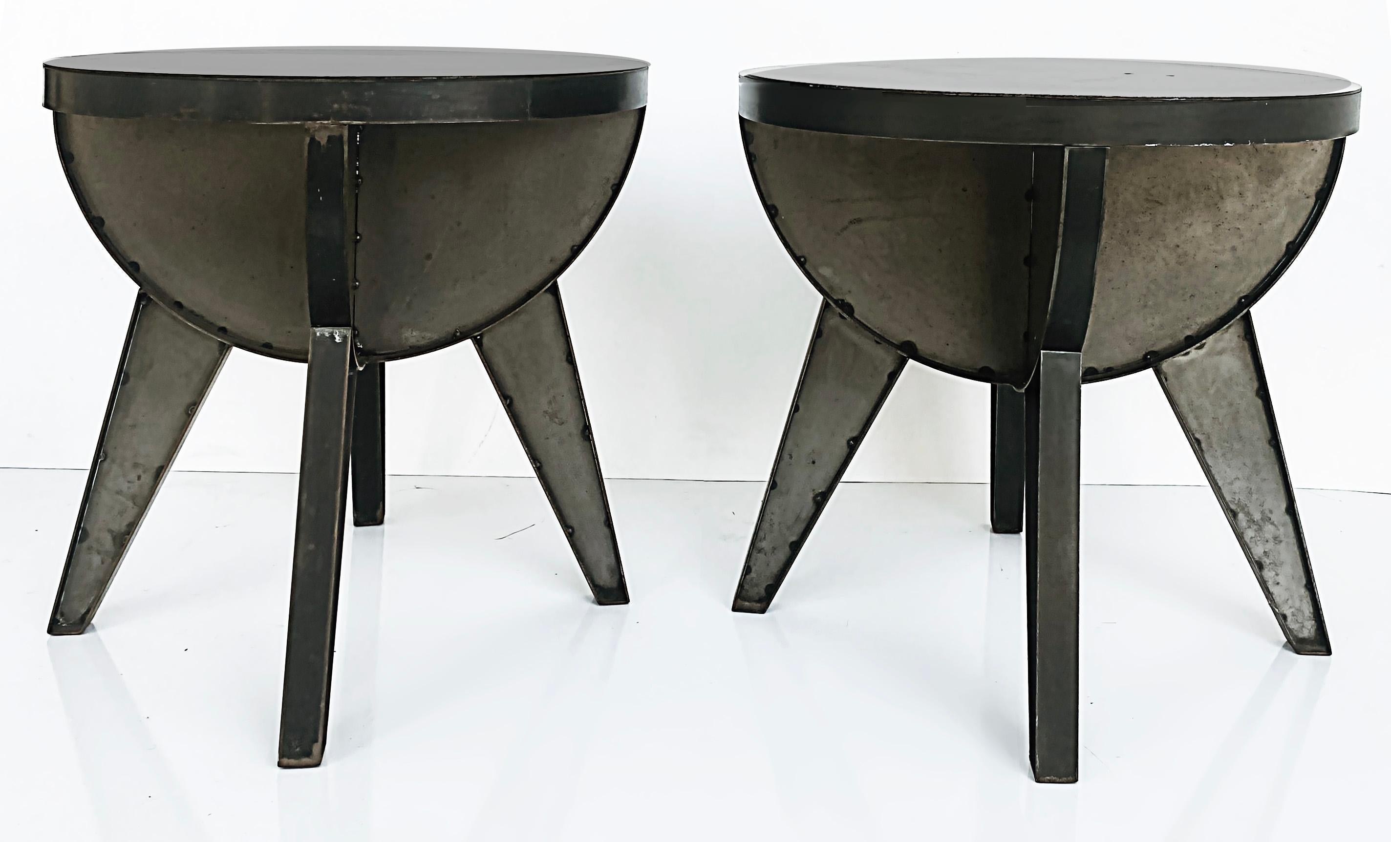 2010 Atomic Age Sputnik Studio Industrial Steel Side Tables, Pair For Sale 3