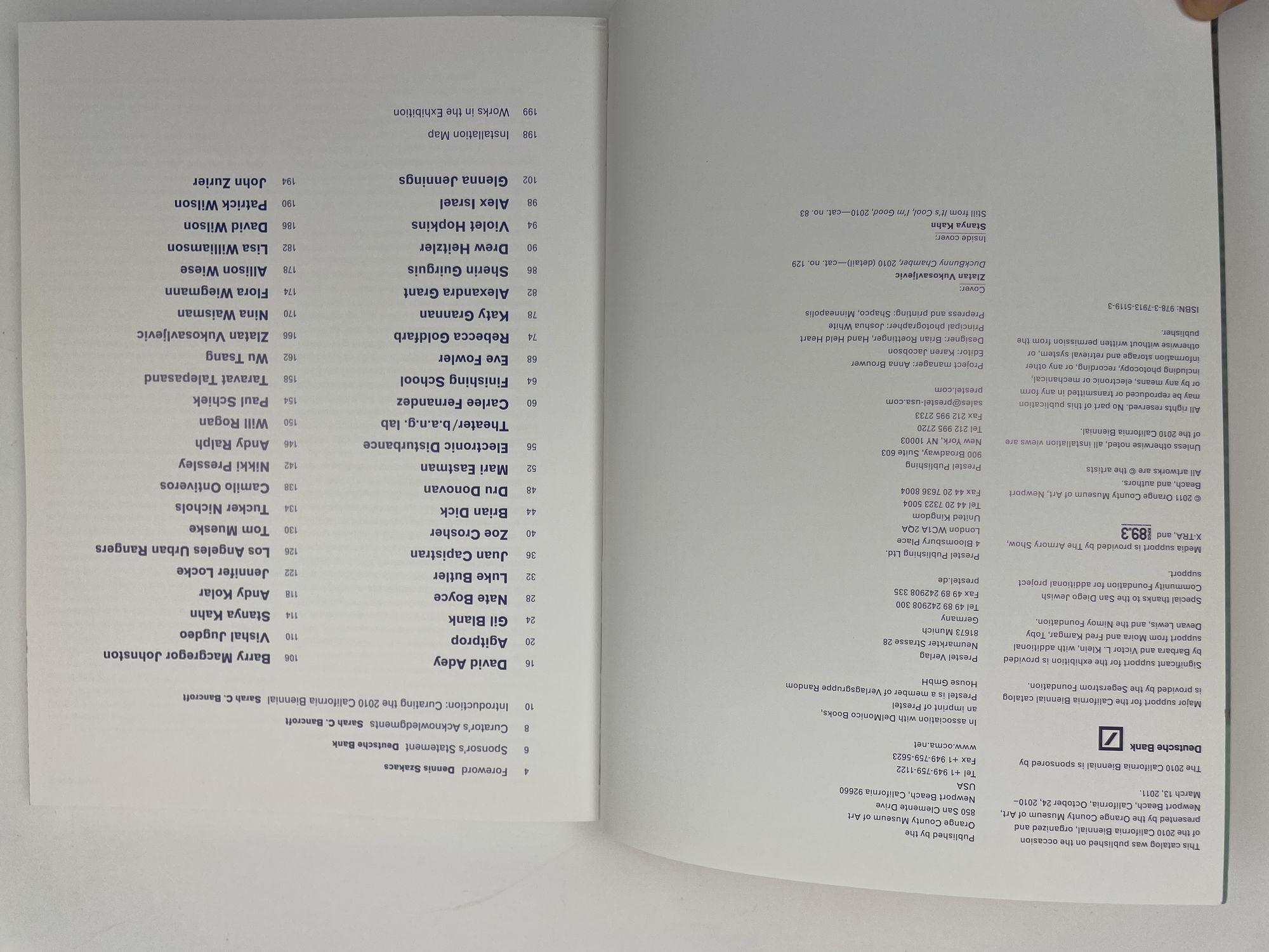 Contemporary 2010 California Biennial Orange County Museum of Art Paperback Book For Sale