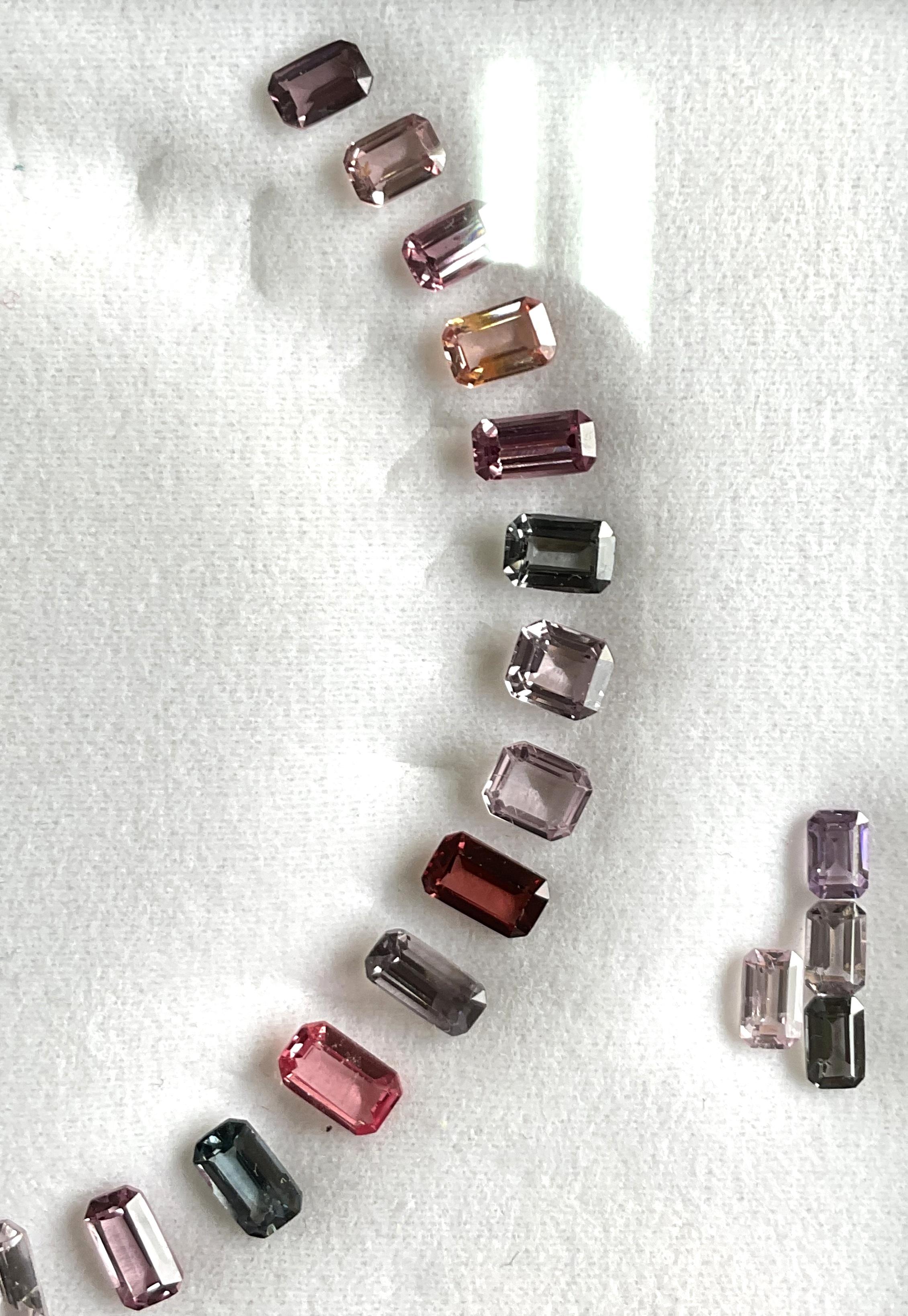 Pierre précieuse de qualité supérieure, spinelle de Birmanie multicolore de 20,10 carats, taille octogonale Unisexe en vente