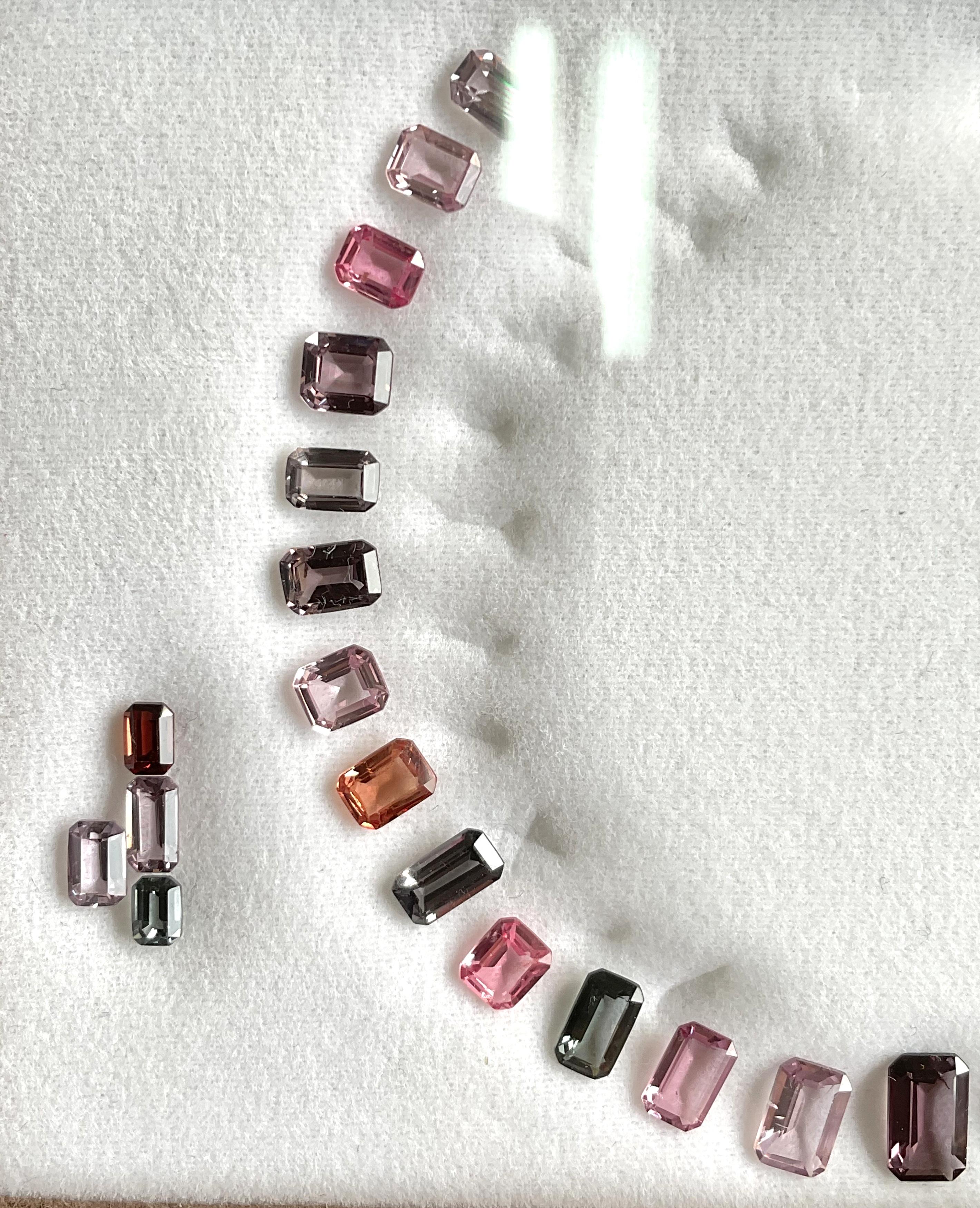 Pierre précieuse de qualité supérieure, spinelle de Birmanie multicolore de 20,10 carats, taille octogonale en vente 1