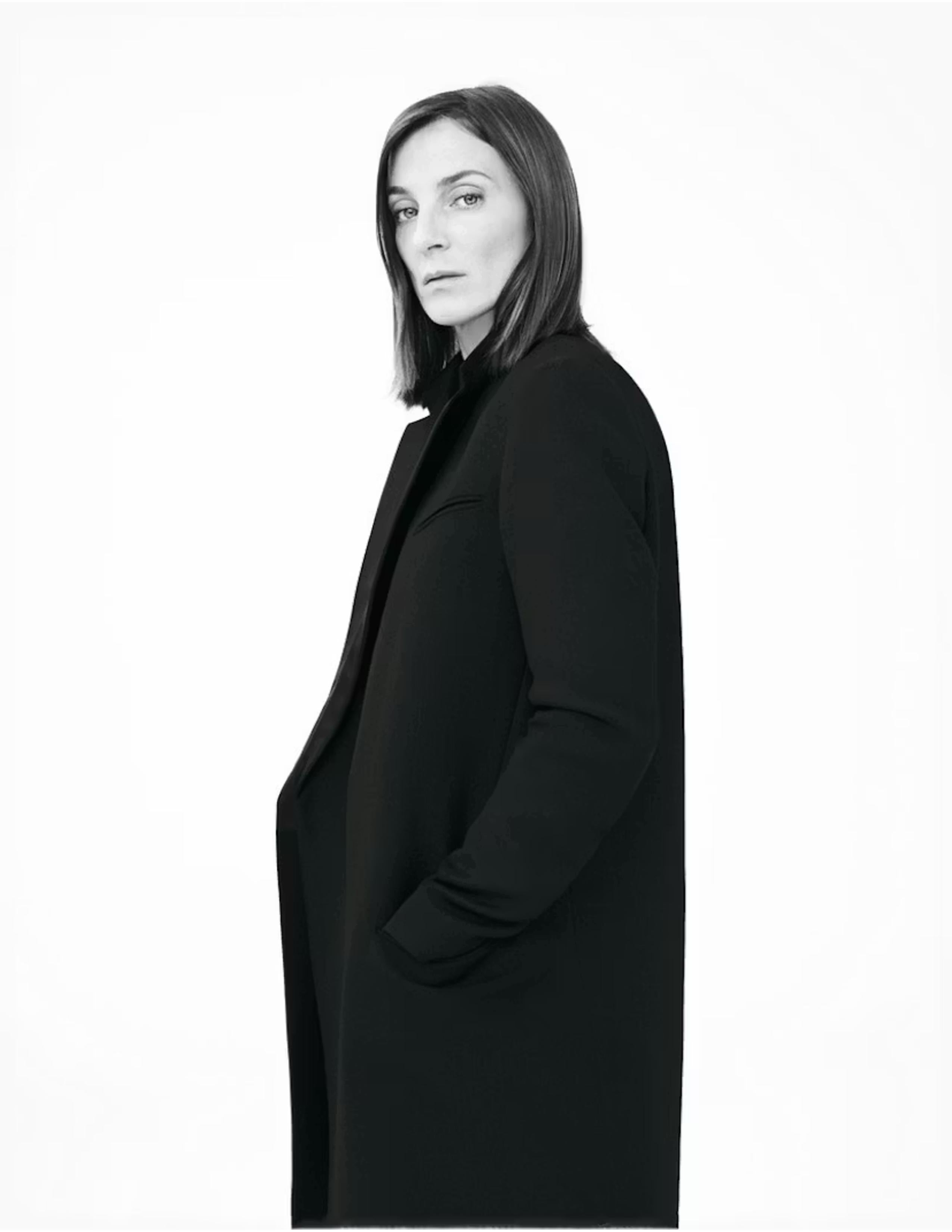 2010 CELINE by Phoebe Philo black wool crombie coat with removable rabbit collar im Angebot 13
