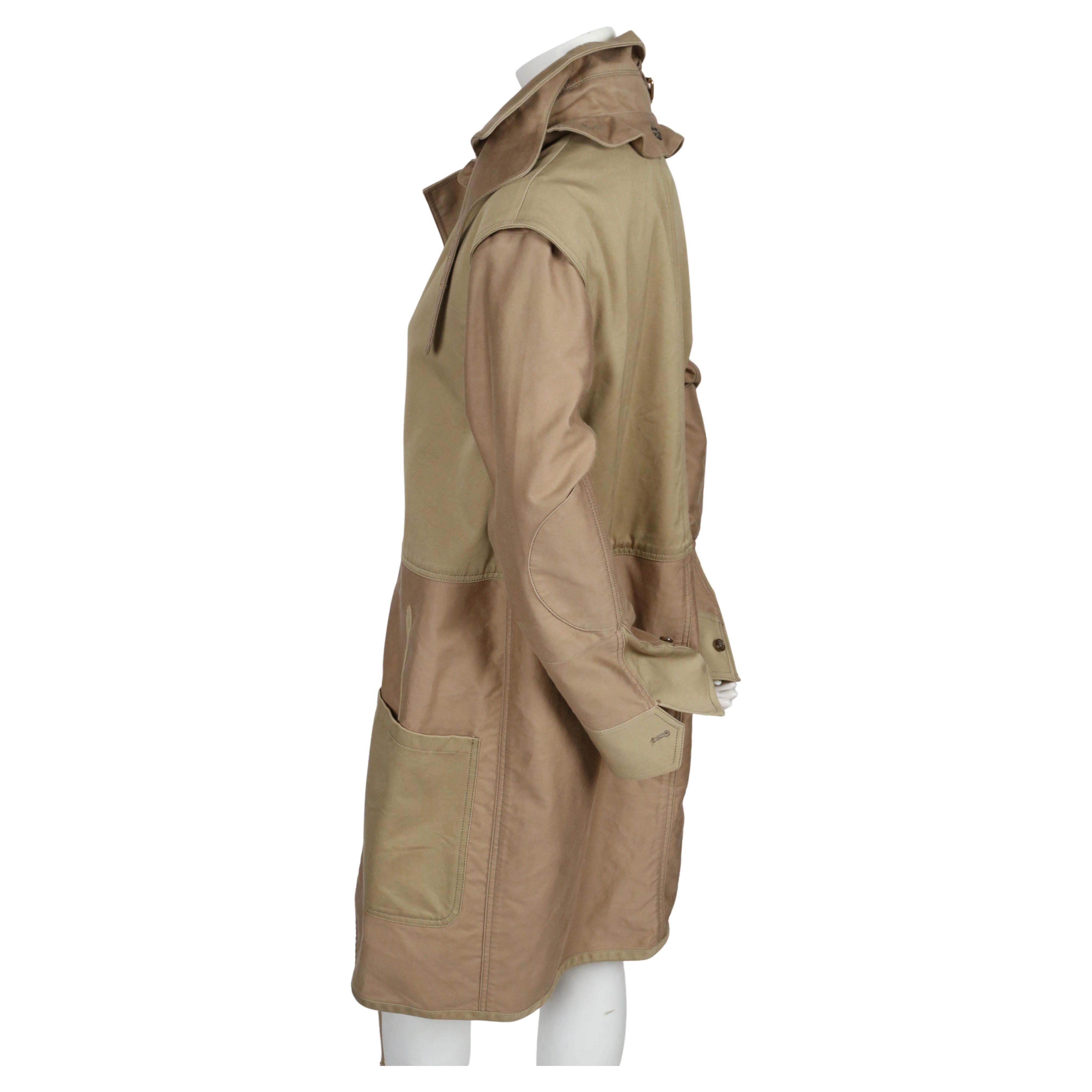 2010 CELINE by PHOEBE PHILO khaki oversized coat In Good Condition For Sale In San Fransisco, CA